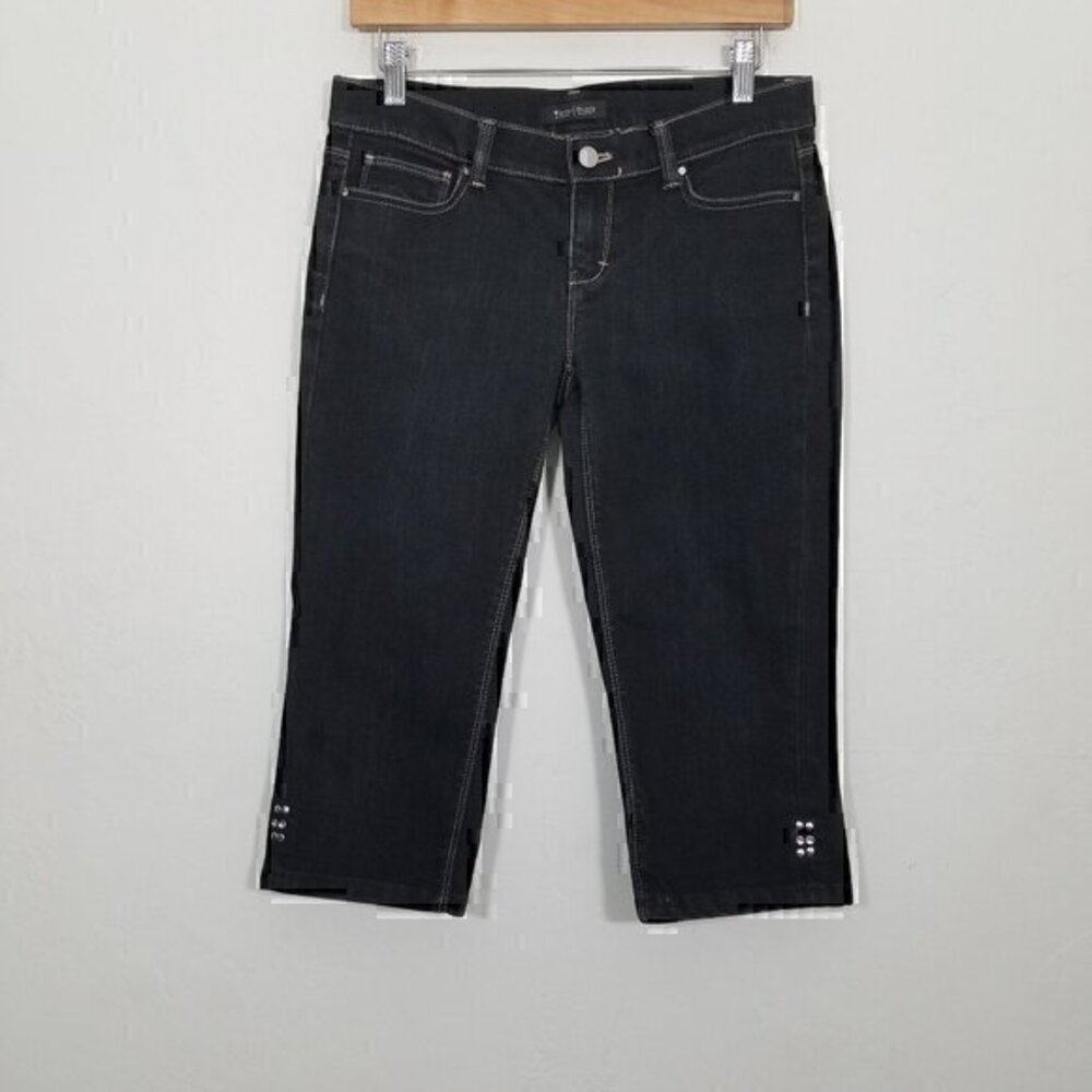 White House Black Market Capri Cropped Jeans Black‎ Stretch Size 2